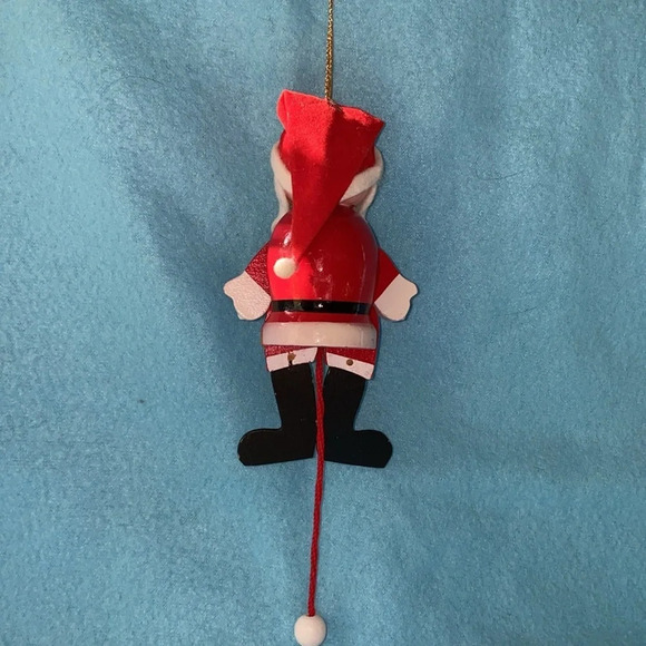VINTAGE SANTA Ornament pull string moving parts crafted from wood - Picture 3 of 8